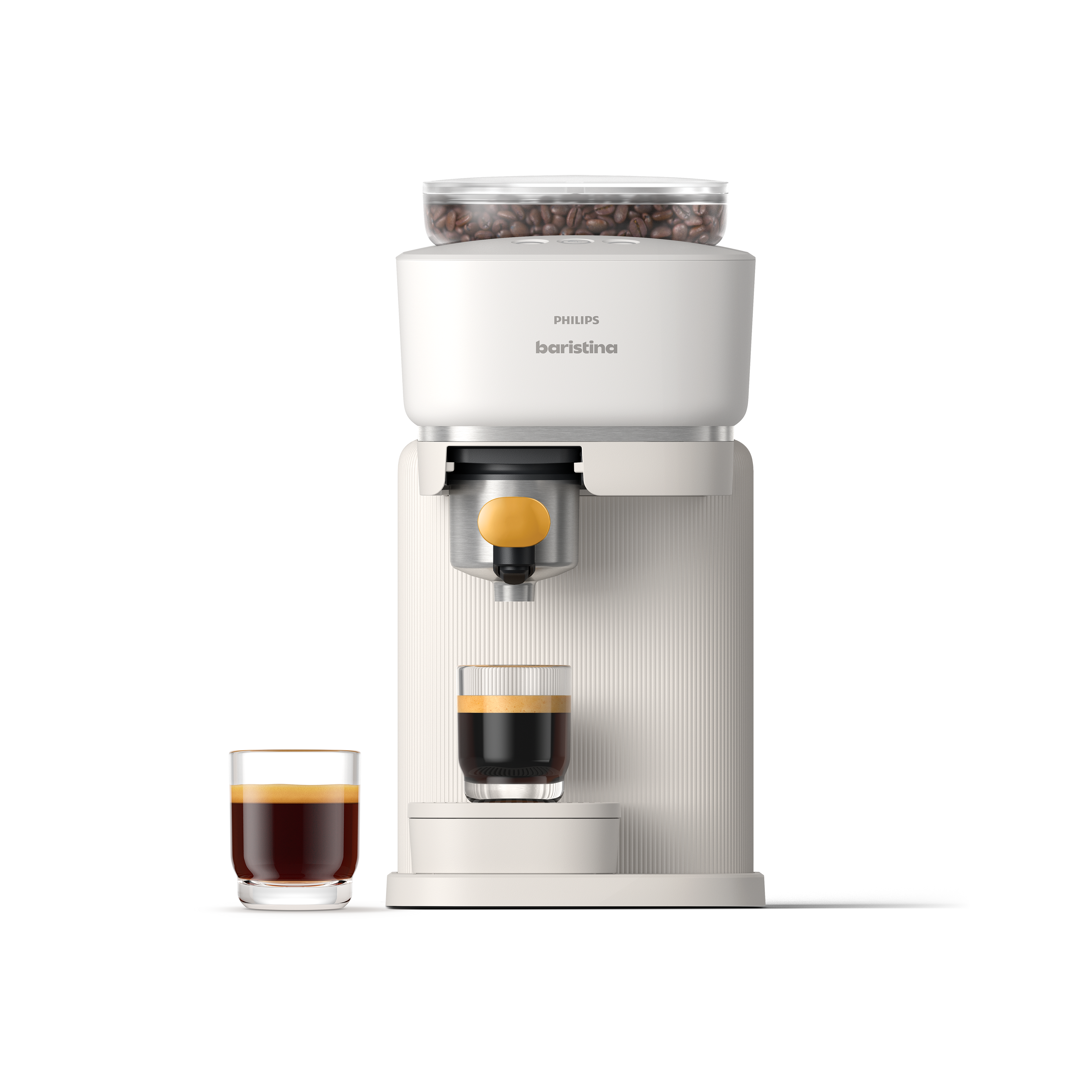 Philips Baristina espressomachine met geïntegreerde bonencontainer, voor perfecte shots. Het moderne design benadrukt verse koffie. Philips Baristina espressomachine met geïntegreerde bonencontainer, voor perfecte shots. Het moderne design benadrukt verse koffie.