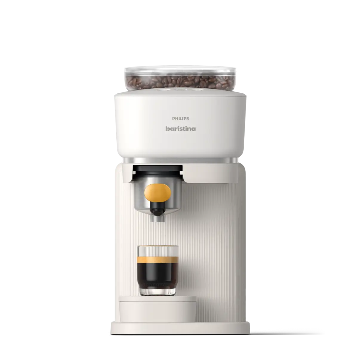 Baristina Espressomaschine - Naturweiß / Mangogelb Siebträger Baristina Espressomaschine - Naturweiß / Mangogelb Siebträger