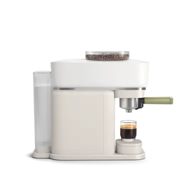 Baristina Espresso Machine - Milky White / Natural Green Portafilter Baristina Espresso Machine - Milky White / Natural Green Portafilter