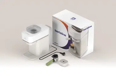 Baristina Espresso Machine - Milky White / Natural Green Portafilter Baristina Espresso Machine - Milky White / Natural Green Portafilter