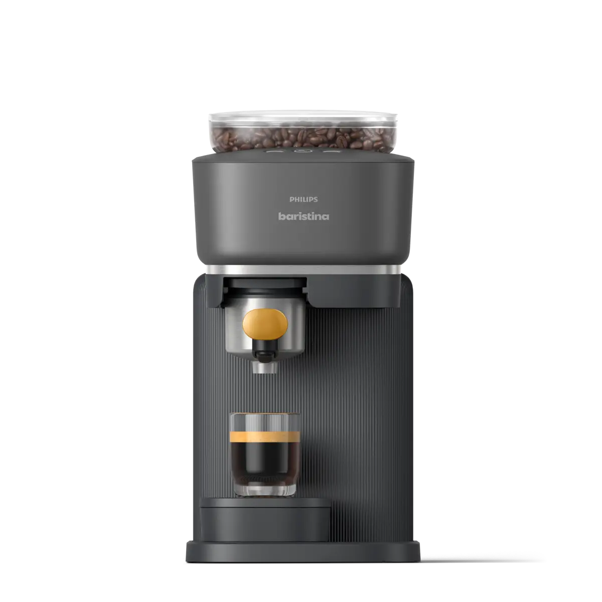 Baristina Espresso Machine - Black / Mango Yellow Portafilter Baristina Espresso Machine - Black / Mango Yellow Portafilter