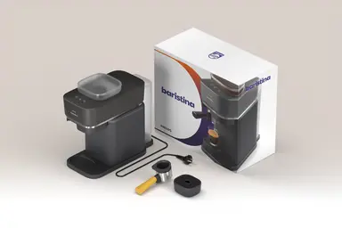 Baristina Espresso Machine - Black / Mango Yellow Portafilter Baristina Espresso Machine - Black / Mango Yellow Portafilter