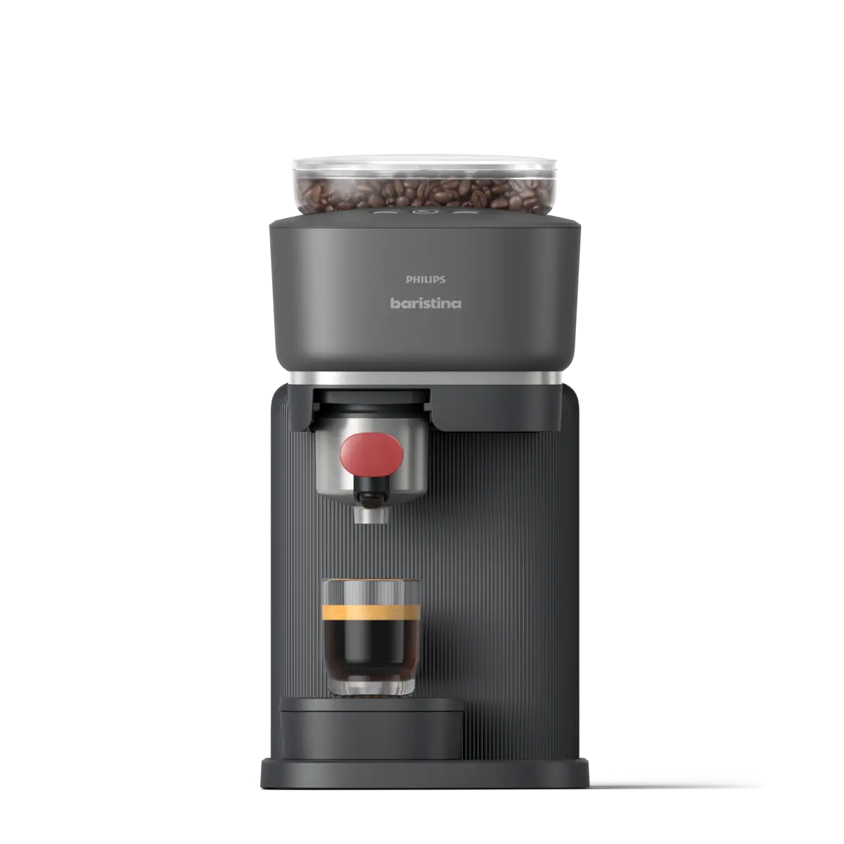 Baristina Espresso Machine - Black / Berry Red Portafilter Baristina Espresso Machine - Black / Berry Red Portafilter