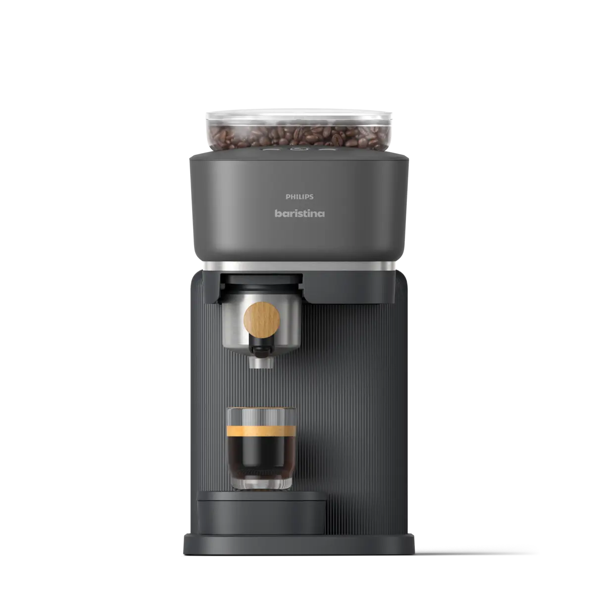 Baristina Espresso Machine - Black / Ash Wood Portafilter Baristina Espresso Machine - Black / Ash Wood Portafilter