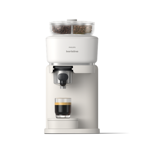 Philips Baristina met Bean Swap - Melkwit / Zwart Portafilter Philips Baristina met Bean Swap - Melkwit / Zwart Portafilter