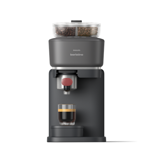 Philips Baristina avec Bean Swap - Noir / Porte-filtre Rouge Framboise Philips Baristina avec Bean Swap - Noir / Porte-filtre Rouge Framboise