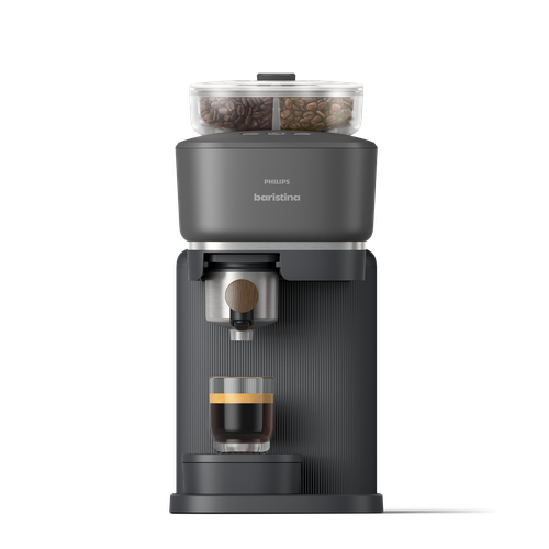 Philips Baristina mit Bean Swap - Schwarz / Walnussholz Siebträger Philips Baristina mit Bean Swap - Schwarz / Walnussholz Siebträger