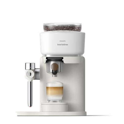 Philips Baristina Latte - Milky White / Walnut Wood Portafilter Philips Baristina Latte - Milky White / Walnut Wood Portafilter
