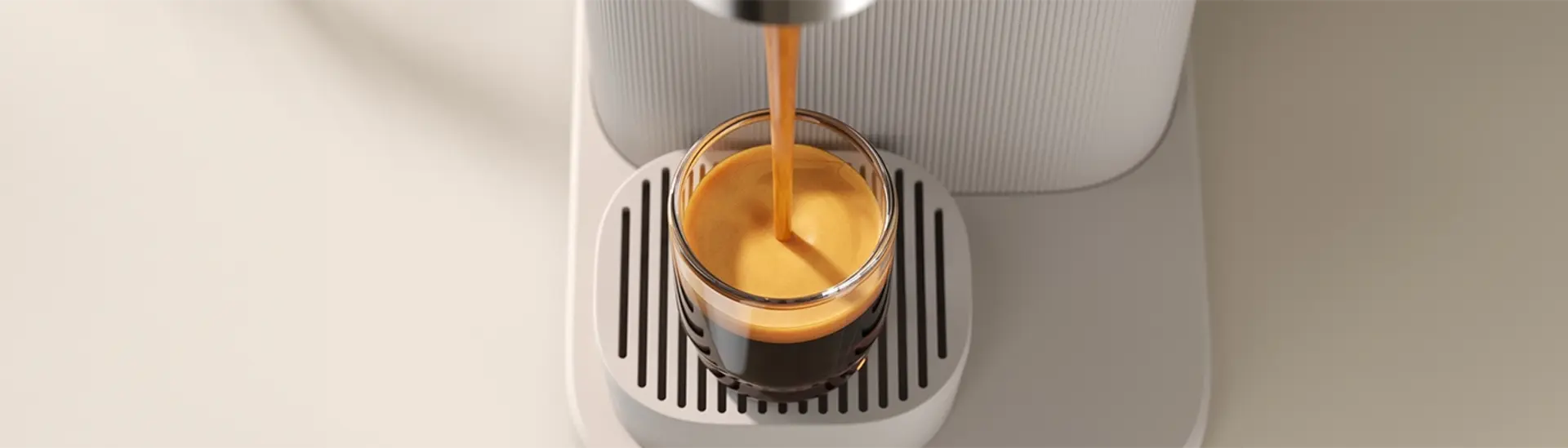 Delicious cup of coffee prepared with Baristina espresso machine Delicious cup of coffee prepared with Baristina espresso machine